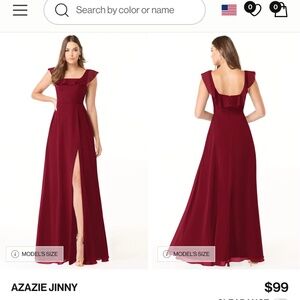 Azazie Jinny satin floor length dress